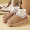 Women's Winter Plush Ankle Booties - Fuzzy Indoor Slip-On Slippers, Warm Faux Fur Home Shoes