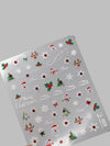 Pink Christmas Tree 5D Embossed Nail Art Stickers – Snowflake & Star Self-Adhesive Decals (4.06 x 3.15 in / 10.3 x 8 cm)