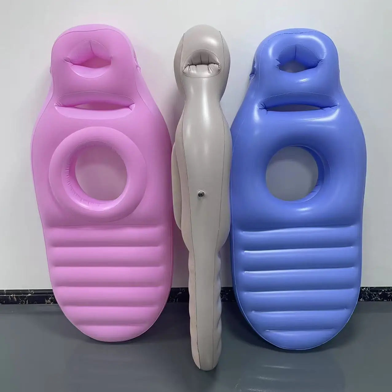 Inflatable Maternity Mattress & Pregnancy Body Pillow - PVC Flocked Sleeping Mat, 170 x 65 x 22 cm (67 x 25.6 x 8.7 in)