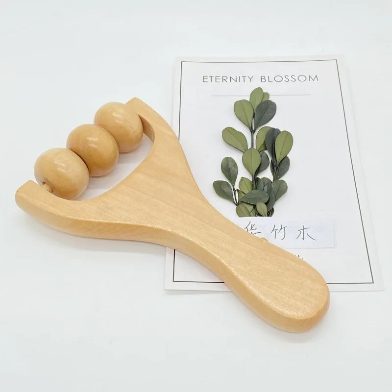 7-Piece Wooden Face & Body Massage Tool Set – Facial Sculpting Roller, Gua Sha & Cupping Lymphatic Drainage Tools