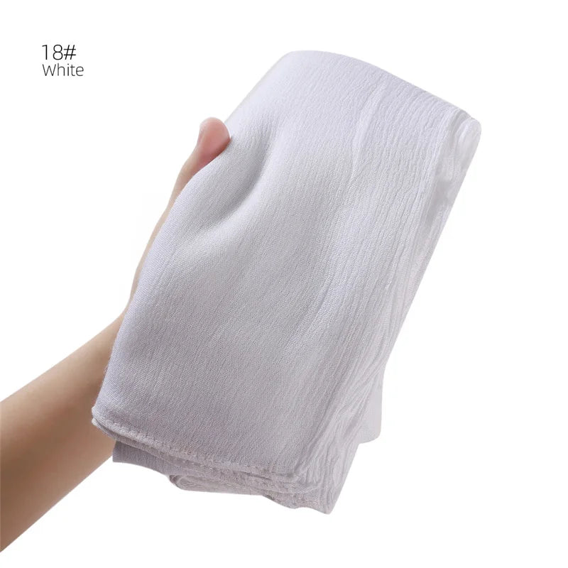 Women's Large Solid Polyester Hijab Scarf 80 x 190 cm (31.5 x 74.8 in) Long Muslim Headscarf Wrap Shawl Turban