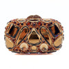 Red Crystal Rhinestone Clutch - Bridal Evening Minaudiere Handbag for Wedding & Party