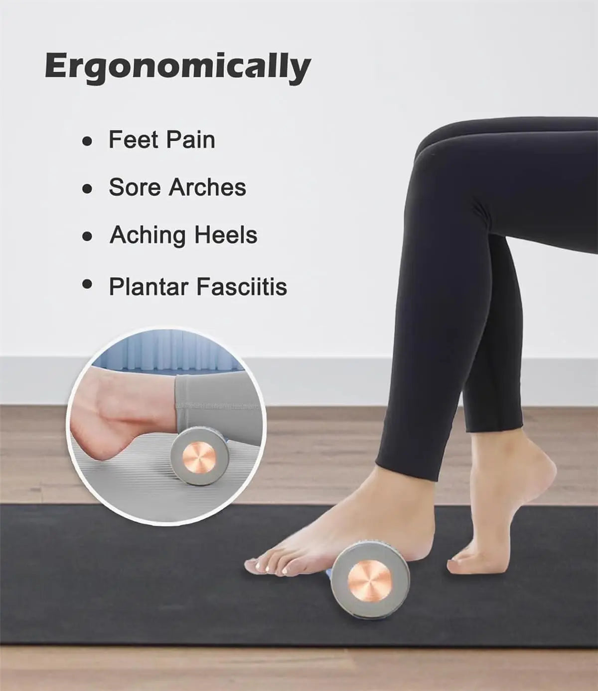 Portable Foot Massage Roller – Manual PVC/TPR Foot Massager for Plantar Fasciitis Relief, Yoga & Fitness Recovery