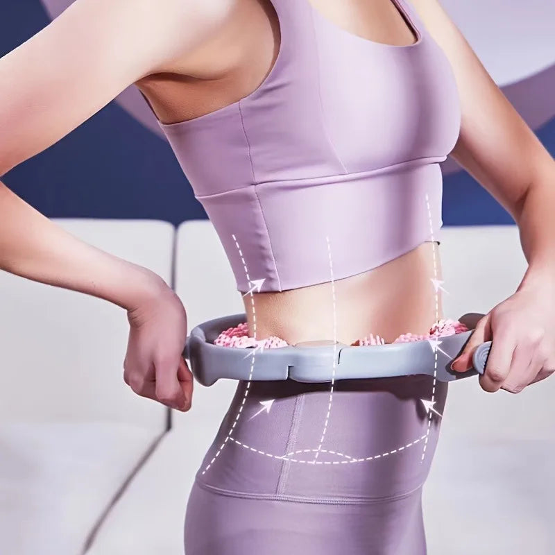 14-Wheel Yoga Fitness Roller with Leg Holders – Deep Tissue Muscle Massager & Mobility Trainer