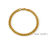 Gold Stainless Steel Cuban Link Bracelet - Unisex Hip Hop Chain with Lobster Clasp