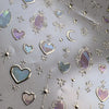 Gold Snowflake & Snowman 3D Self-Adhesive Christmas Nail Stickers with Rhinestones, 10.3 x 8 cm (4.06 x 3.15 in) Sheet