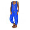 Women's Backless Knotted Bib Jumpsuit – Sleeveless Solid Dungarees Ankle-Length (Plus Sizes)
