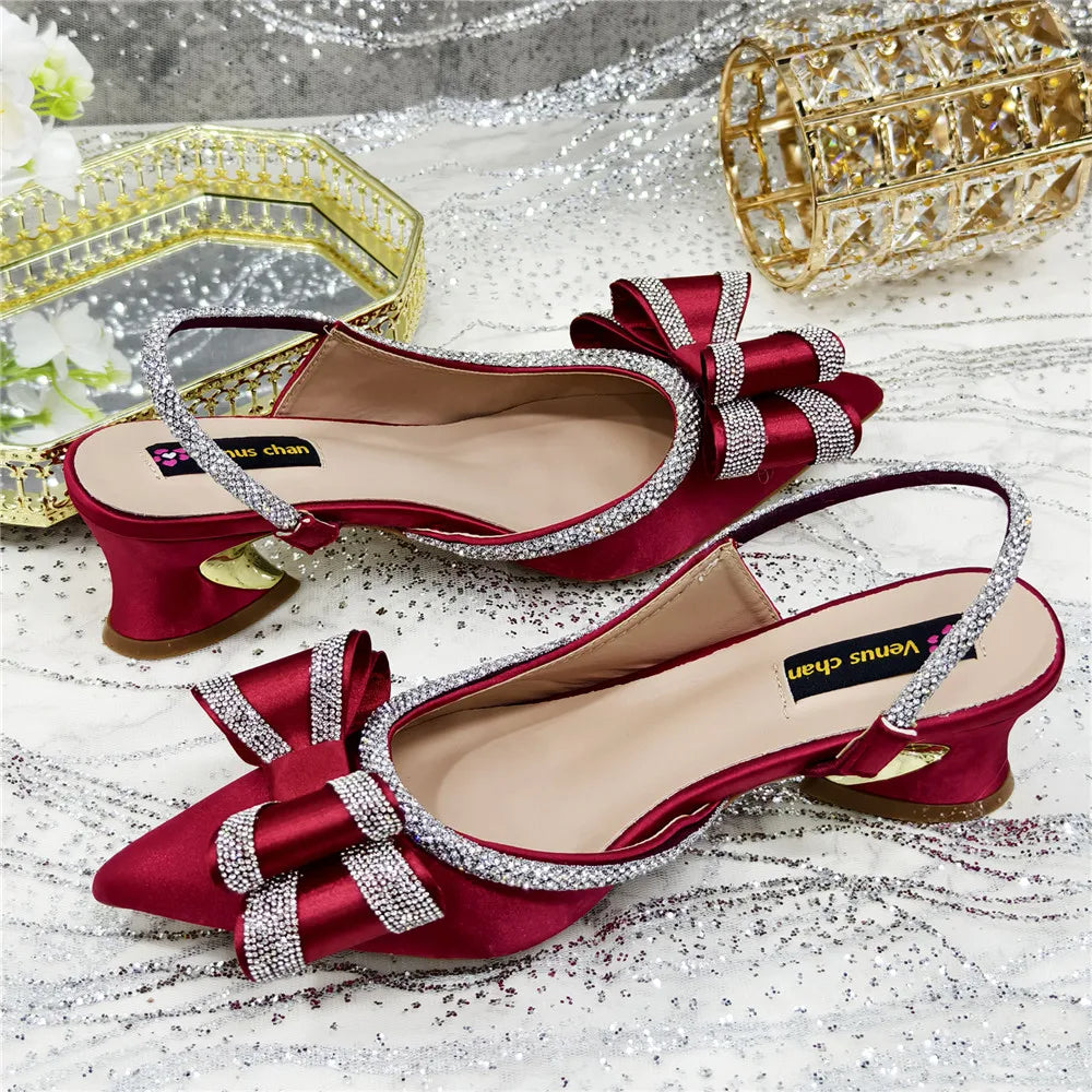 Elegant African-Inspired High Heel Chain Slingback Sandals for Women – Party & Wedding Pumps