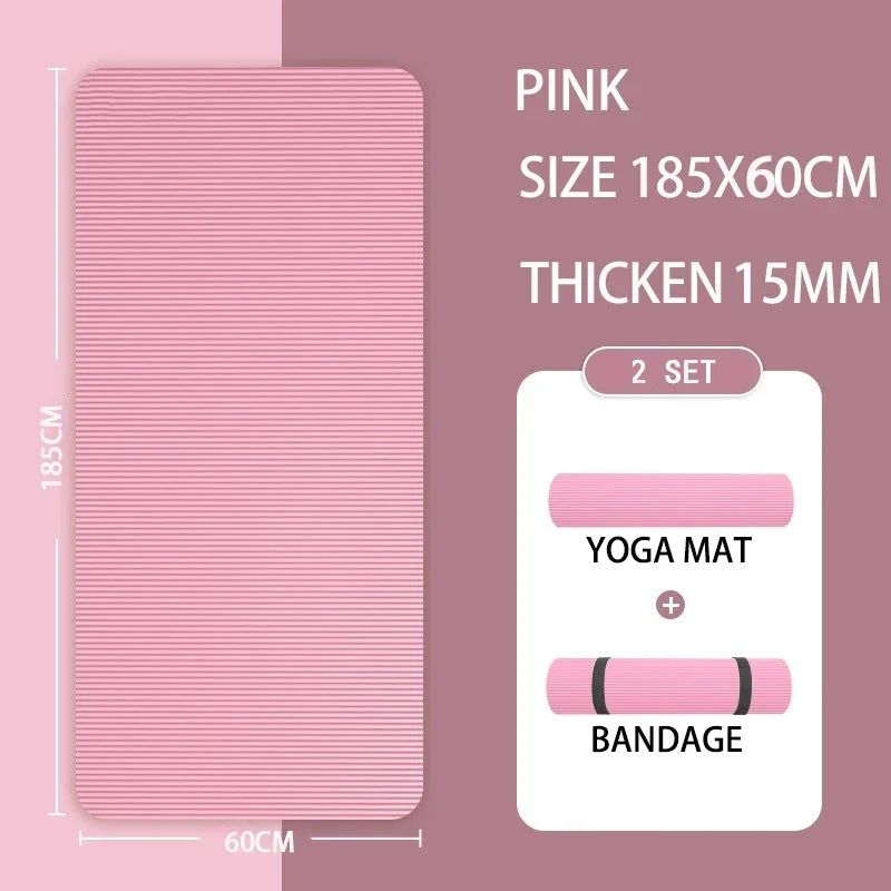 20mm NBR Yoga Mat – 79 x 23.6 x 0.8 in (2000×600×20 mm) Non-Slip Moisture-Proof Exercise & Camping Mat