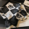 Luxury Square Silk-Feel Scarf 70 x 70 cm (27.6 x 27.6 in) Korean Fashion Floral Bandana Kerchief Wrap