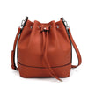 AFKOMST Leather Bucket Bag - Drawstring Crossbody Purse for Women, Medium (9.5 in x 11 in x 5.5 in / 25 x 28 x 14 cm) Hobo Tote with 2 Detachable Shoulder Straps