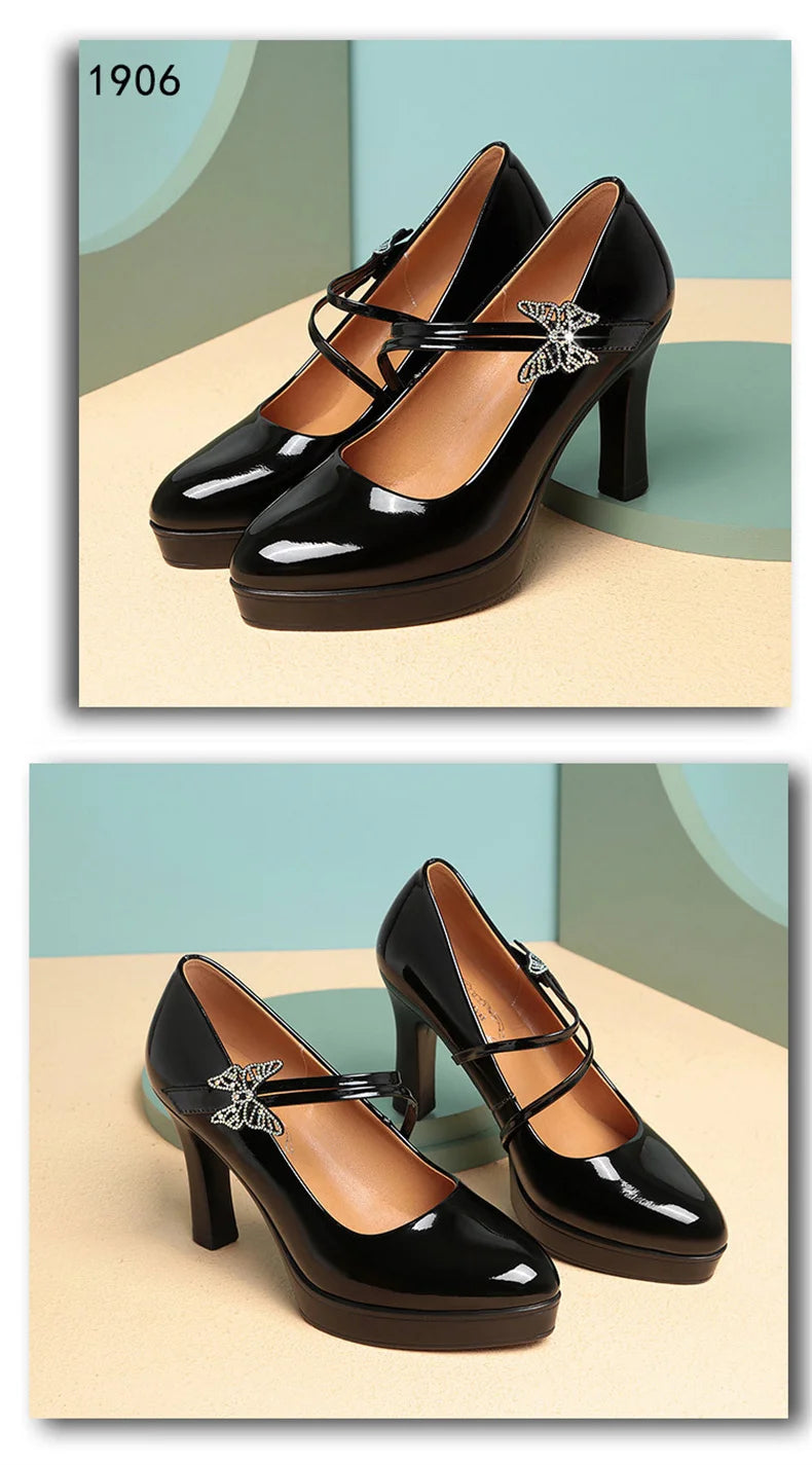 Women's Microfiber Round-Toe Thin Heel Pumps – Bridal Wedding Dance Party Shoes (5–8 cm / 2.0–3.1 in Heel)