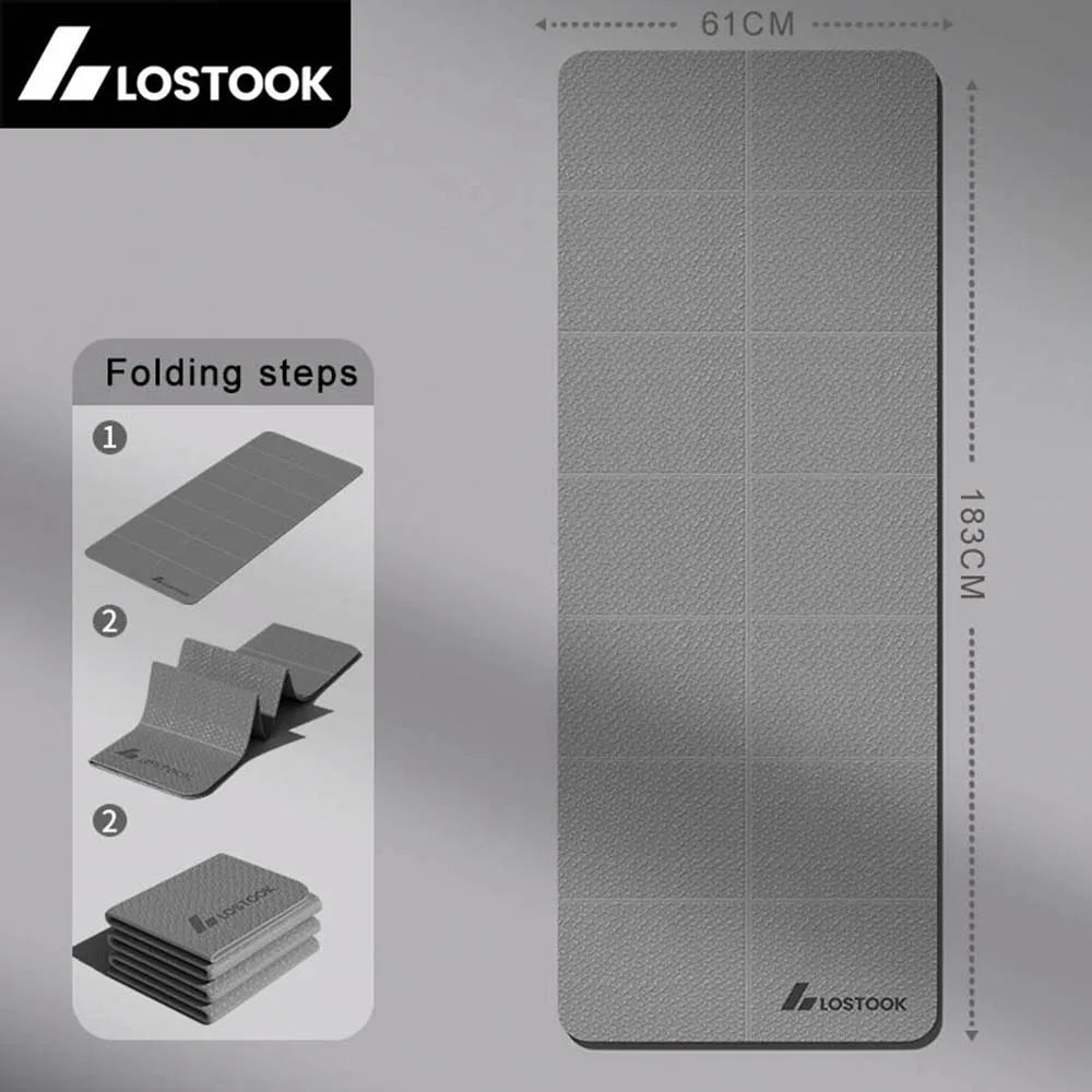 4mm TPE Foldable Yoga Mat 183 x 61 cm (72 x 24 in) – Lightweight Travel Pilates Exercise Mat