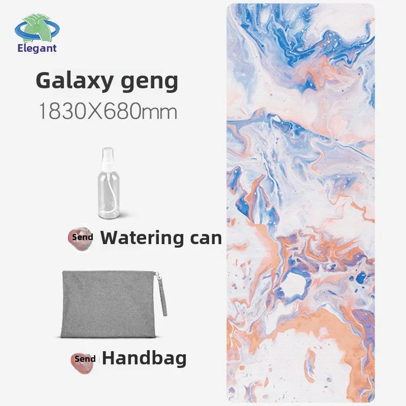 Suede Chamois Yoga Mat 183 x 68 cm (72 x 26.8 in) - Portable Foldable Non‑Slip Exercise Mat for Yoga, Dance & Jump Rope