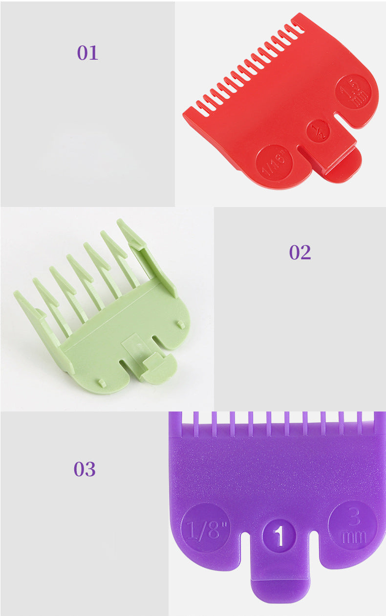 Universal Hair Clipper Guide Combs 1.5/3/4.5mm – Color-Coded Plastic Trimmer Guards (Green, Purple, Red)