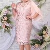 Plus Size Floral Embroidery Bodycon Pencil Dress — Elegant Fall Party & Wedding Guest Dress