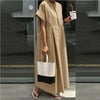 Plus Size Loose O-Neck Short Sleeve Maxi Dress L-5XL - Solid Color Ankle-Length Casual Summer Dress