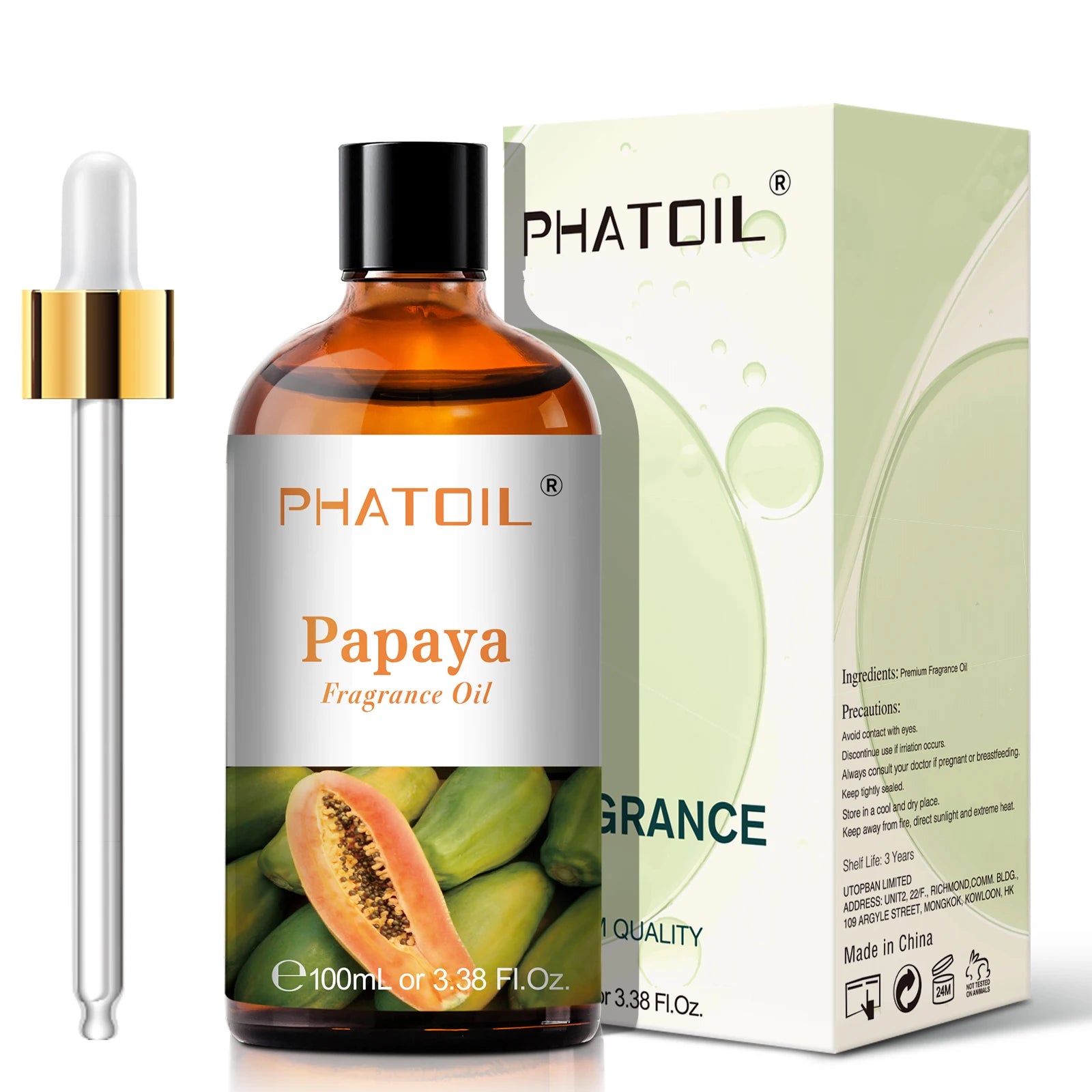 PHATOIL 100ml (3.4 fl oz) Fragrance Oil — Coconut, Peach, Blueberry, Mango, Apple, Banana, Grape, Lemon for Diffusers, Soap & Candle Making