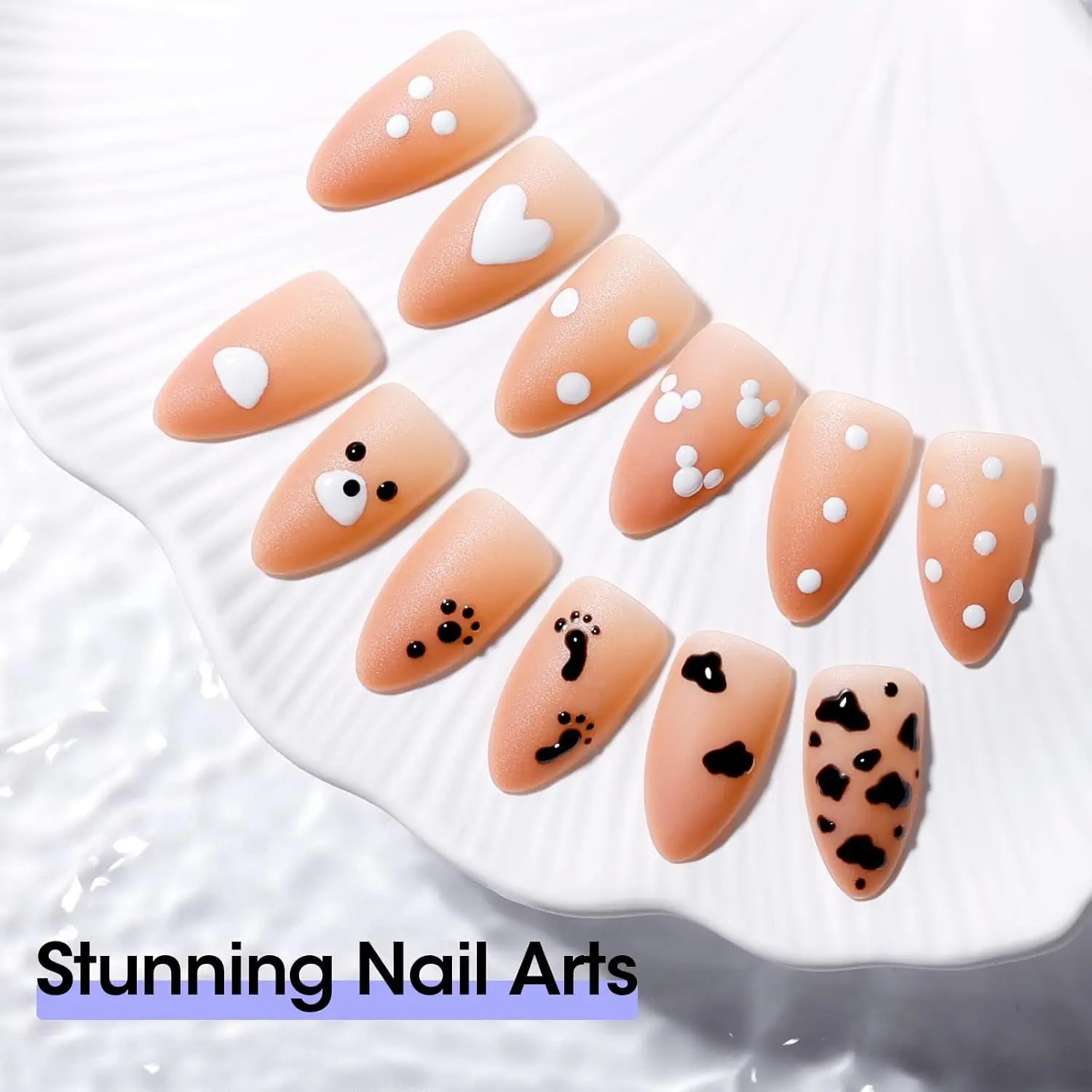 5-in-1 Double-Ended Nail Dotting Pen – 4 Stainless Steel Tips (0.8/1.0/1.6/2.0 mm) + Silicone Head for Chrome, Gradient & Rhinestones