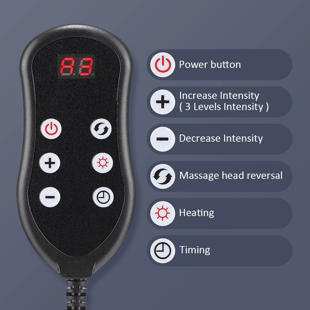 Shiatsu Electric Foot & Calf Massager with Hot Compress — Deep Kneading Roller, 3 Intensity Levels & Remote Control