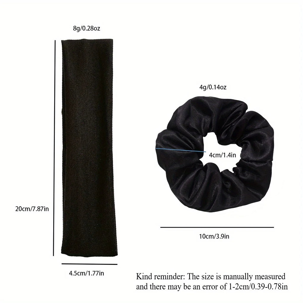 10-Pack High-Stretch Sports Headbands for Women & Girls – Elastic Sweat-Absorbent Running & Yoga Hairbands, Minimalist Solid Polyester Headwraps