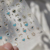 Gold Snowflake & Snowman 3D Self-Adhesive Christmas Nail Stickers with Rhinestones, 10.3 x 8 cm (4.06 x 3.15 in) Sheet