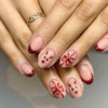 24-Pack Christmas Green Snowflake Press-On Nails with Rhinestones – Holiday False Nail Set for Women