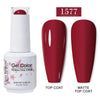 Red Semi-Permanent UV Gel Nail Polish 15ml (0.5 fl oz) Top & Base Hybrid