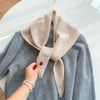 Women’s Korean-Style Triangle Knit Wool-Blend Scarf Shawl, Warm Winter Neck Wrap — 80–120 cm (31–47 in)