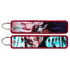 Anime Embroidered Keychain Double-Sided Key Fob 3 x 13 cm (1.2 x 5.1 in) for Backpacks Cars Motorcycles Gift