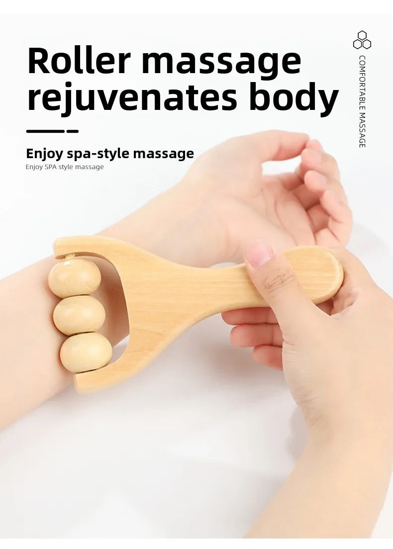 7-Piece Wooden Face & Body Massage Tool Set – Facial Sculpting Roller, Gua Sha & Cupping Lymphatic Drainage Tools