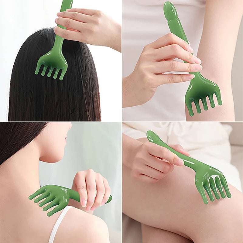 Handheld Resin Five-Claw Scalp Massager – Gua Sha Head Scratcher for Scalp, Neck & Body