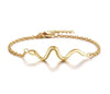 Women's Minimalist Thin Chain Bracelet with Cross, Crescent Moon & Star Charms – Adjustable Stainless Steel Layered Link