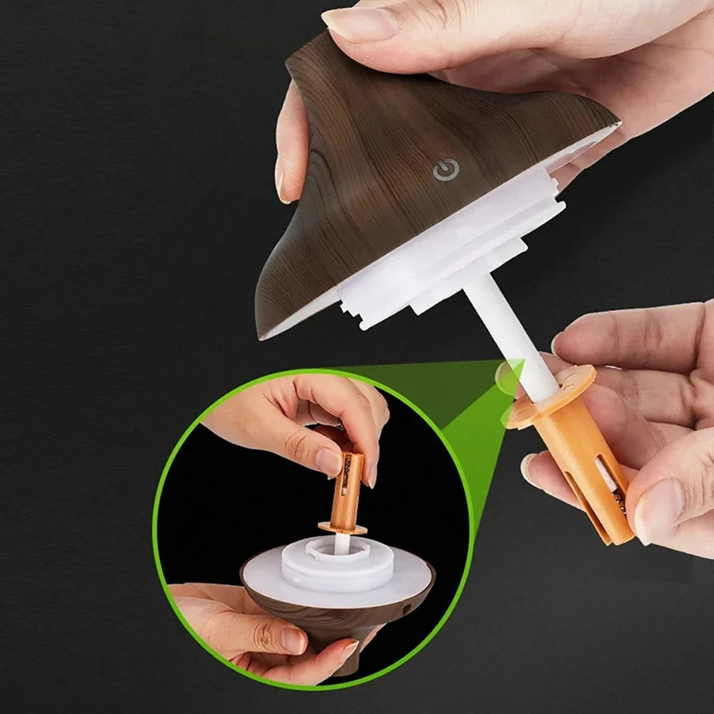 Portable USB Humidifier 300ml Rechargeable Aromatherapy Diffuser with 7-Color LED for Bedroom