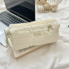Quilted Embroidered Cotton Makeup Bag – Women's Zipper Cosmetic Pouch, Travel Toiletry Organizer, Cute Cartoon