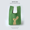 Handmade Knitted Knot Wrist Bag - Striped Mini Tote for Women, Large-Capacity Phone Bucket, Autumn Winter Casual