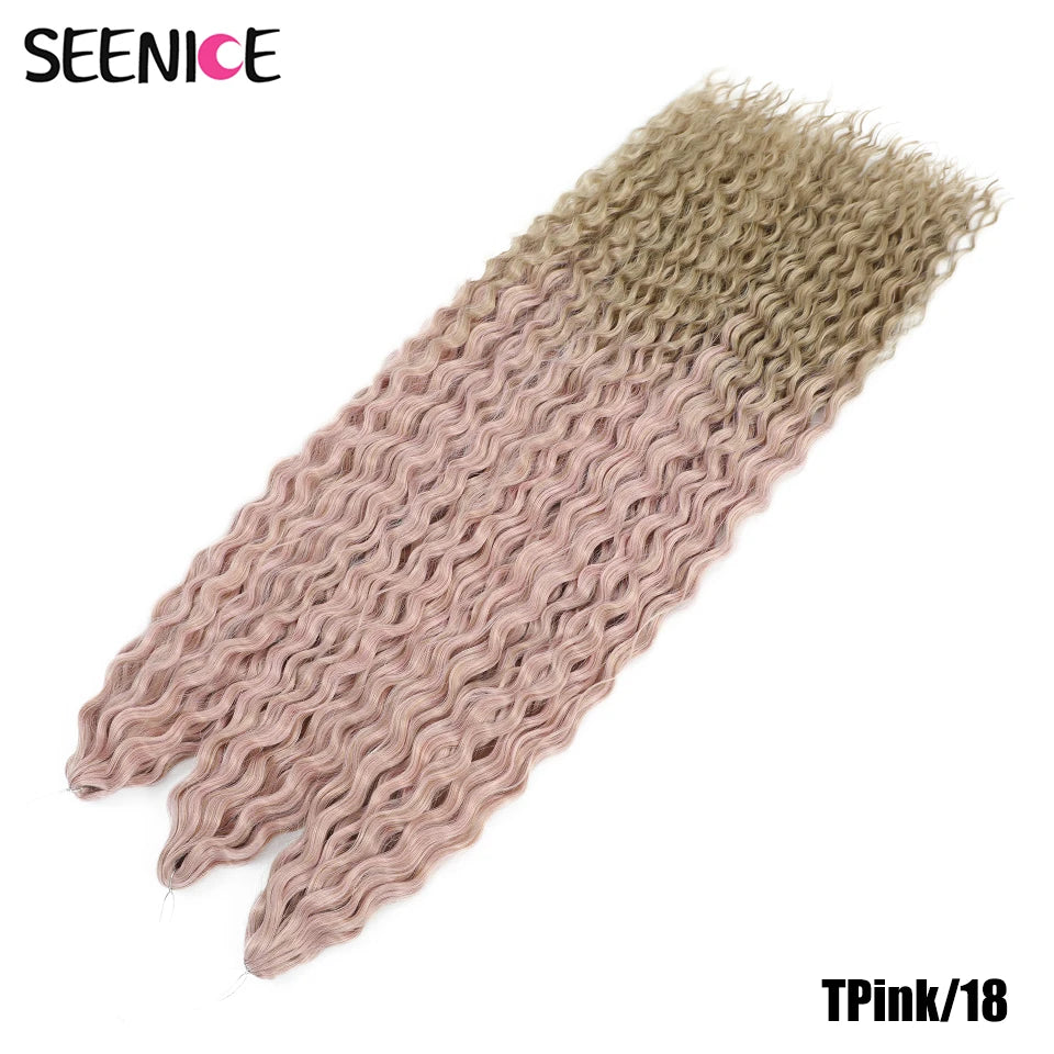 Ariel Water Wave Twist Crochet Braids – Ombre Synthetic Deep Wave Hair Extensions, 22 Inch (55 cm)