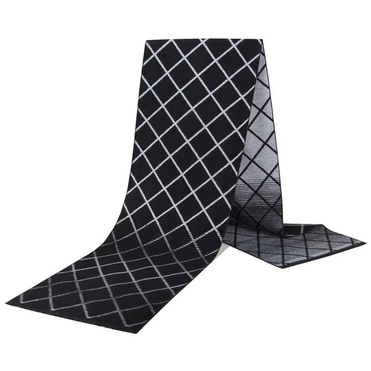 Men's Cashmere-Feel Scarf 180 x 31 cm (71 x 12 in) Plaid Stripe Pashmina Shawl Warm Winter