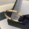 Gold Zircon Cross Nail Bracelet Bangle – Stainless Steel Screw Accent, Unisex Fashion Jewelry