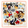 Satin-Look Square Scarf 27.6 x 27.6 in (70 x 70 cm) Cat Print Headscarf, Neck Wrap & Bandana for Women