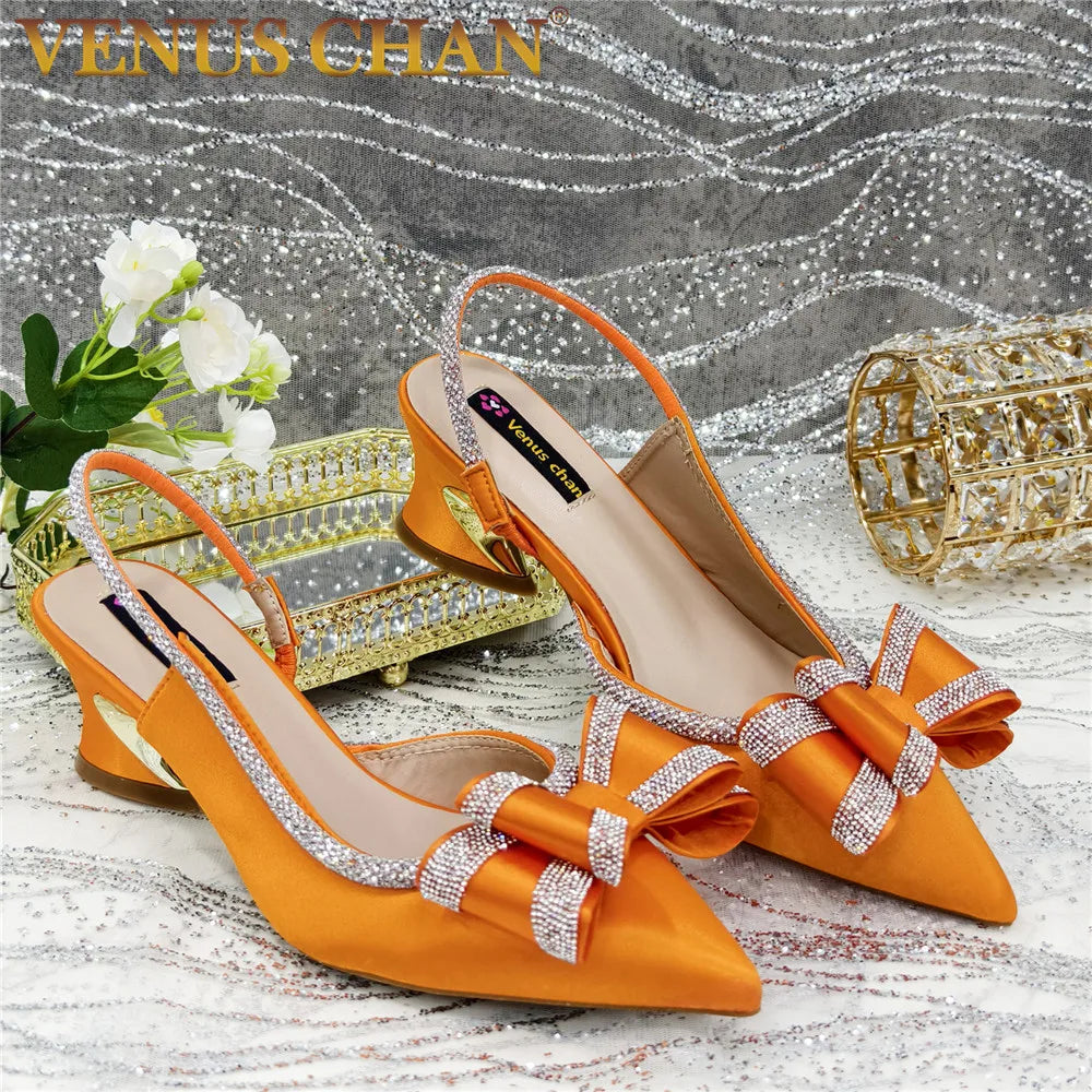 Elegant African-Inspired High Heel Chain Slingback Sandals for Women – Party & Wedding Pumps