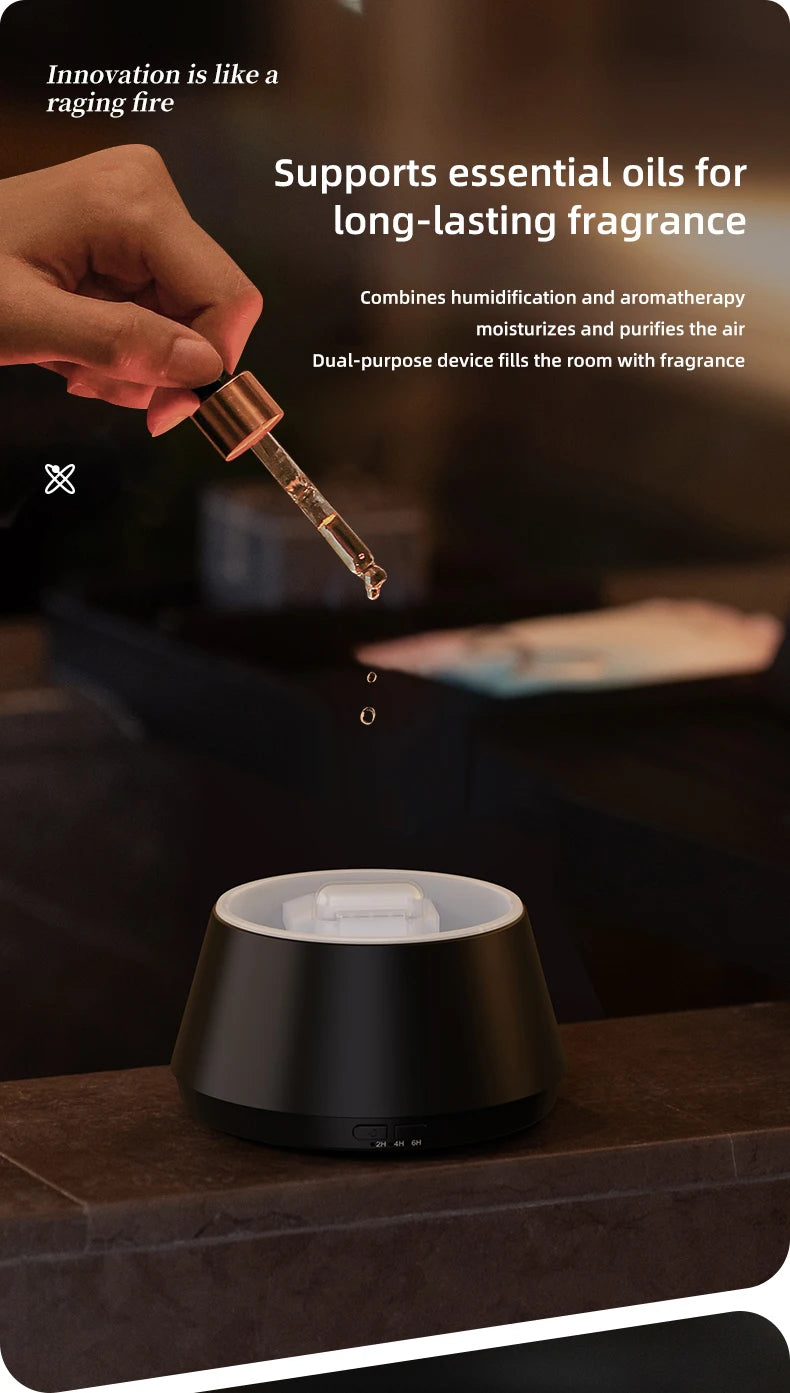 NEWSTYLE Simulated Flame Aroma Diffuser – Bonfire LED Ultrasonic Cool Mist Humidifier & Essential Oil Diffuser, 280ml (9.5 fl oz) with Remote