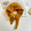 Women’s Korean-Style Triangle Knit Wool-Blend Scarf Shawl, Warm Winter Neck Wrap — 80–120 cm (31–47 in)