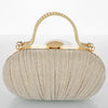 Rhinestone Shell Evening Clutch – Party & Wedding Shoulder Handbag, 7.3 x 2.0 x 4.5 in (185 x 50 x 115 mm)