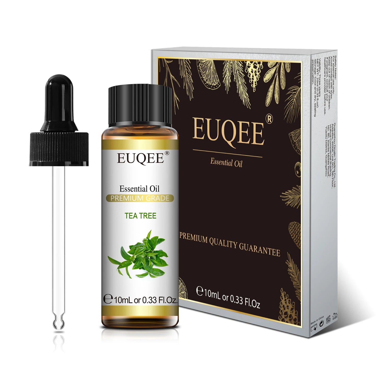 EUQEE 10ml Pure Essential Oil - Lavender, Jasmine, Eucalyptus, Vanilla, Sandalwood, Sweet Orange, Lemon, Oregano, Neroli