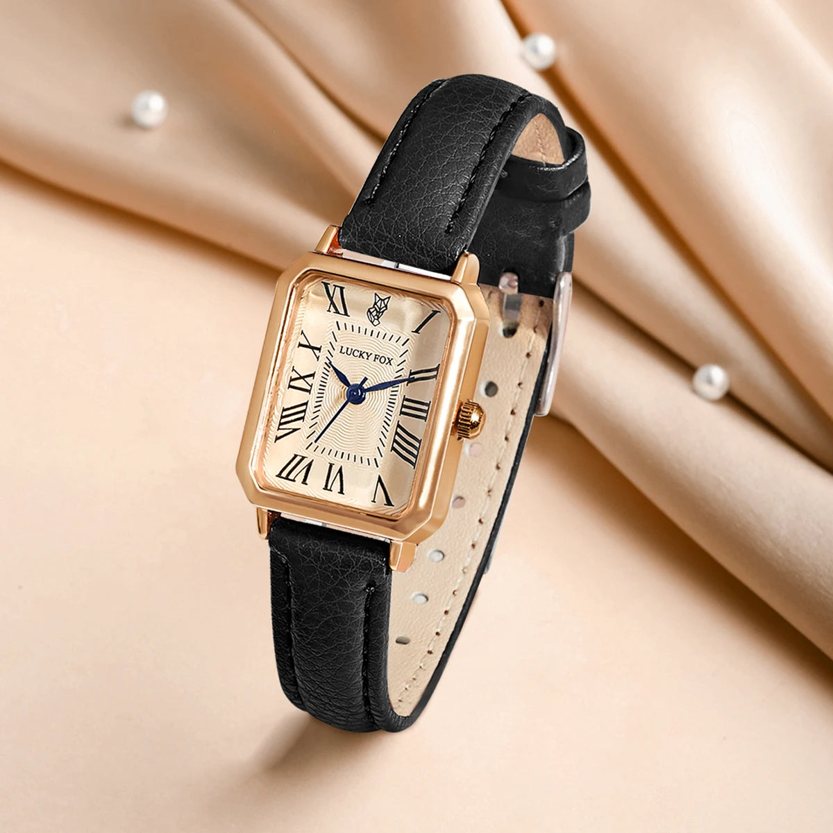Retro Square Women's Quartz Watch 20mm Dial Leather Strap Casual Fashion Wristwatch