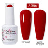 Red Semi-Permanent UV Gel Nail Polish 15ml (0.5 fl oz) Top & Base Hybrid