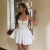 Mingmingxi Yellow A-Line Lace-Up Mini Dress - Sleeveless V-Neck Cutout Summer Party & Holiday Dress
