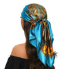 Square Satin Foulard Scarf 90 x 90 cm (35 x 35 in) Neckerchief Bandana Hijab for Women