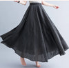 Cotton Linen Ankle-Length Maxi Skirt for Women, Y2K Harajuku Casual Streetwear, Shirred Waist